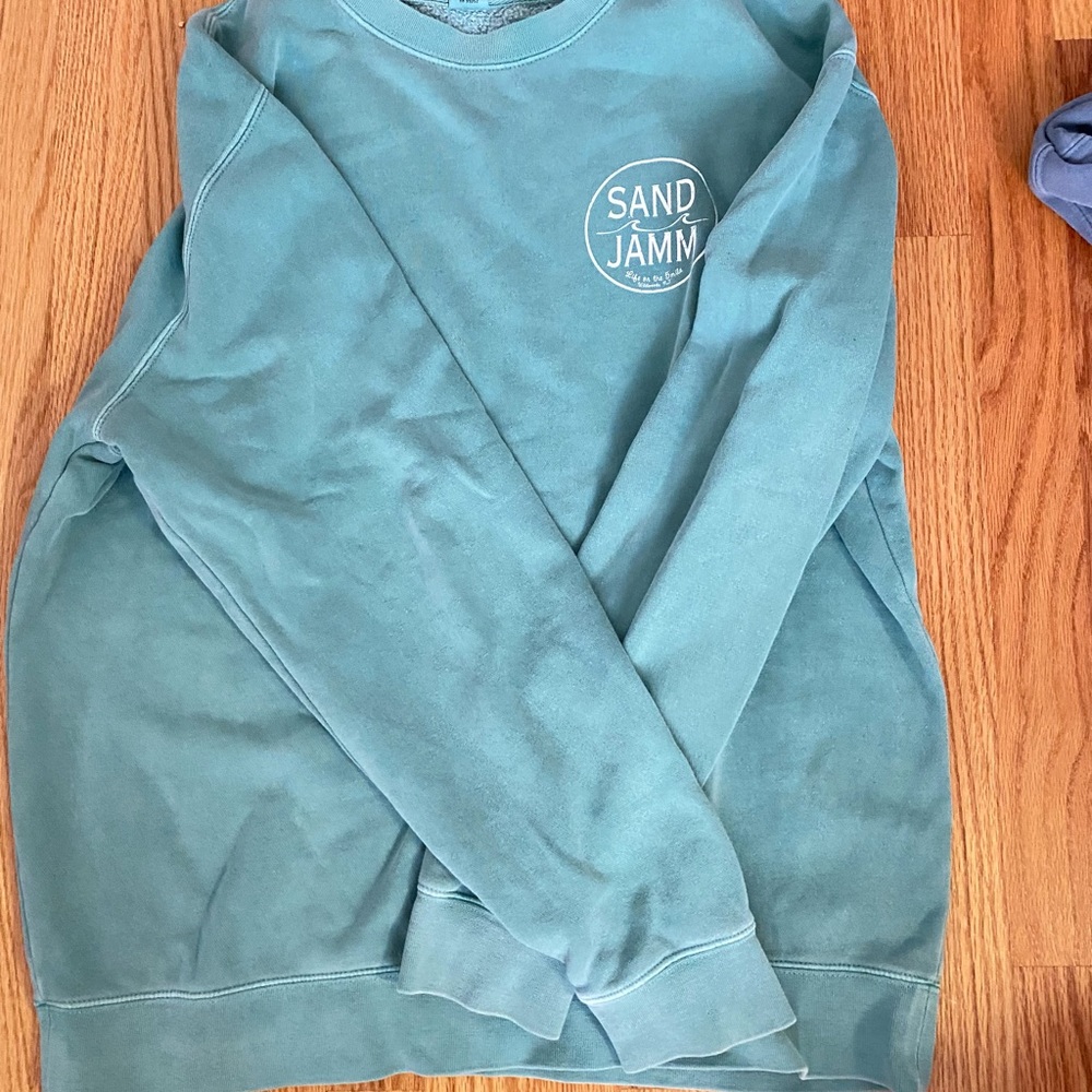 Sand Jamm beach oversized teal sweatshirt